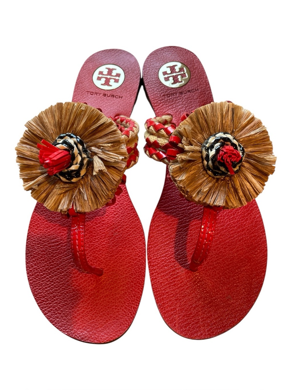Tory Burch Burt Thong | Natural & Red Volcano